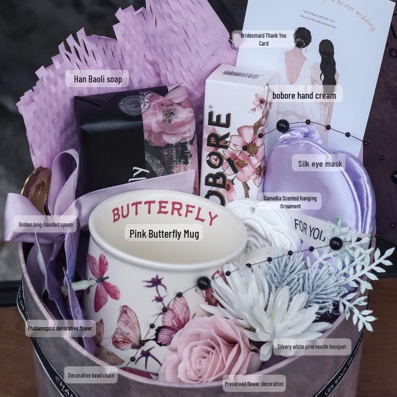Purple Bridesmaid Gift Set: High-End Hug Bucket Box for Girls