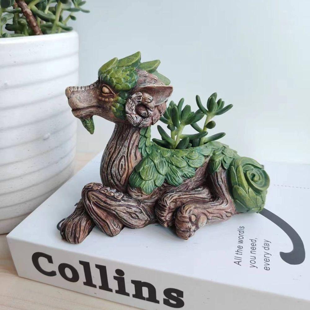 Creative Dragon Tree Planter, Succulent Planter, Garden Statue, Resin Gift for Nature Lovers, Perfect for Friends and Family