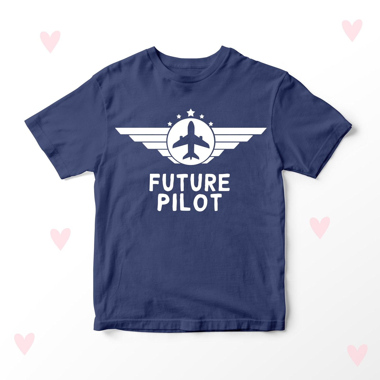 Future Pilot Kids T-Shirt: Airplane Gift, 100% Cotton 110