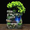Tabletop Fountain with LED Lights, 7-Color Changing Rockery Waterfall for Home Office, Relaxing Sound Therapy