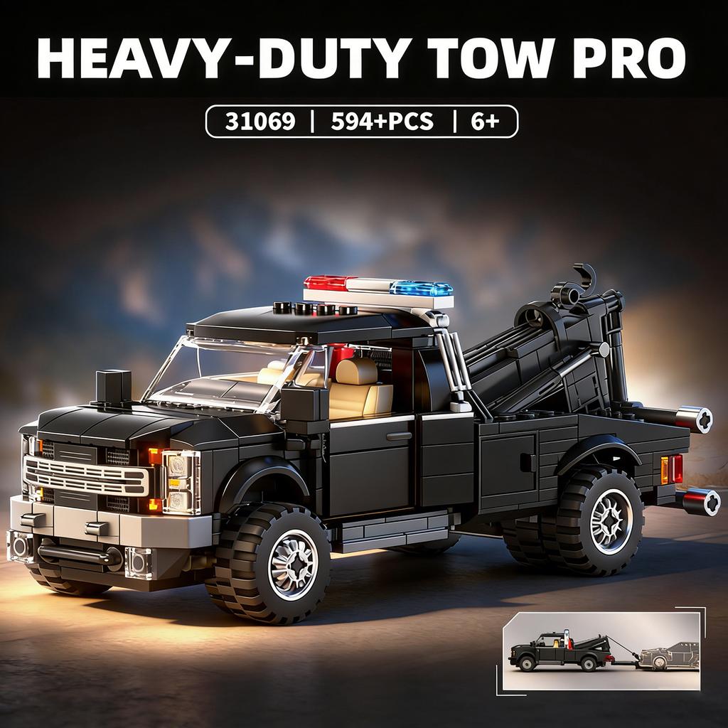 Building Blocks F450 Trailer Educational Assembly Building Toy Car Gift for Boys Desktop Decoration Model Toy
