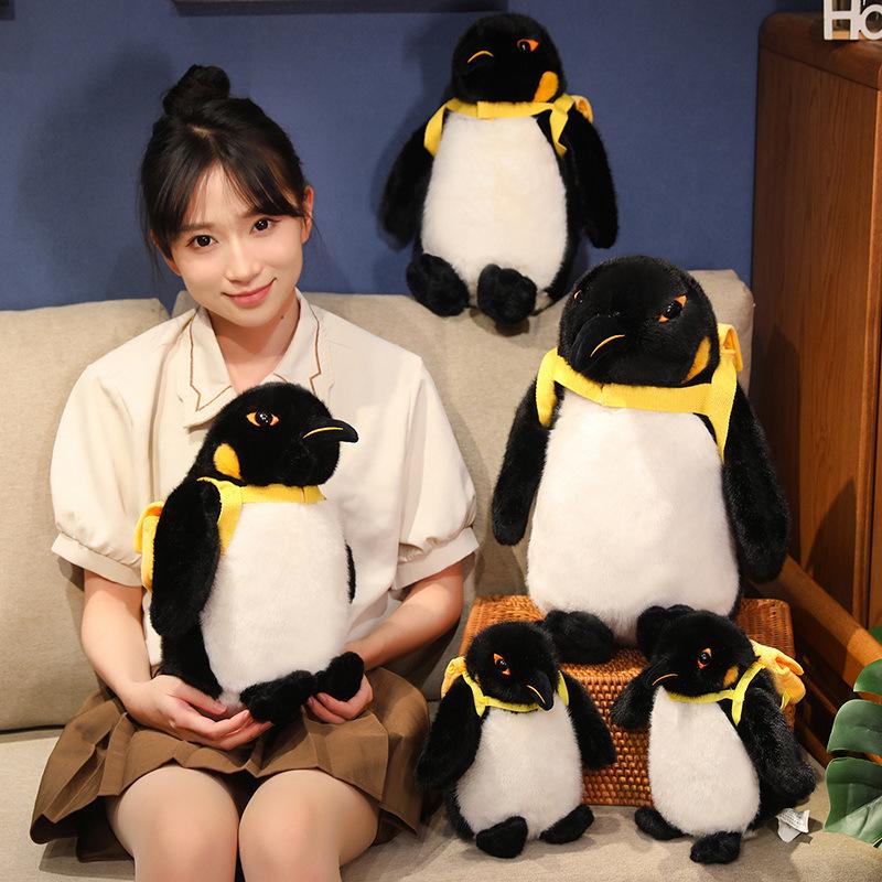 Roztomilá simulační malá tučňáčí panenka plyšová hračka akvárium tučňák císařský panenka děti uklidňující polštář hadrová panenka