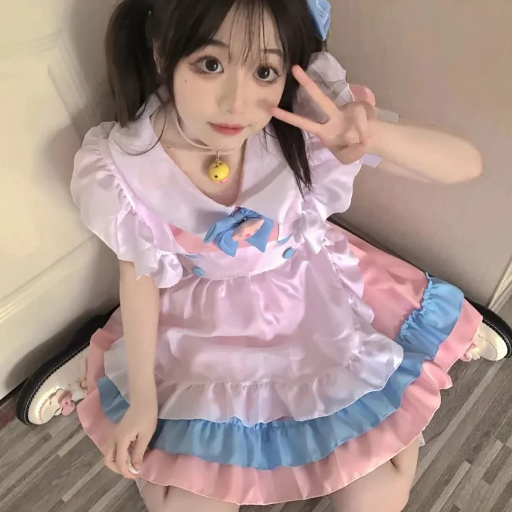 Formemory Maid Cute Lolita Ribbon Princess Gothic Lolita Plus Cute Maid Outfit with Bow and Cat Claw Gothic Dress Costume, Cosplay, Costume, Dress,