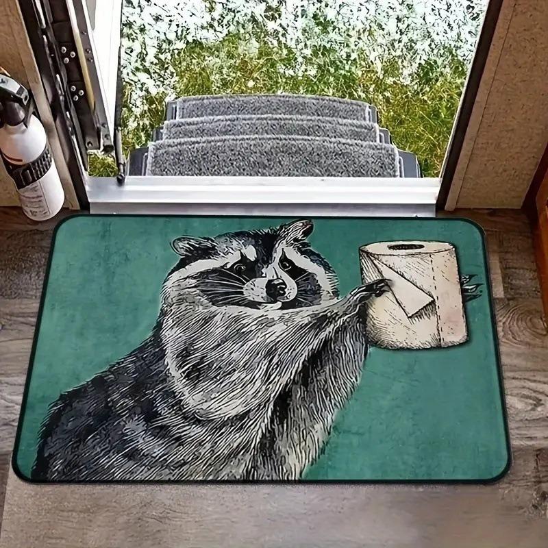 Cute Cat Dog  Pattern New Entrance Floor Mat Bathroom Absorbent Foot Door Mat Horror Skeleton Decoration Nonslip Area Foot Mats