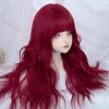 Jk Style Lolita Full Wig with Bangs Mera Red Water Wave Synthetic Fiber for Cosplay Costume