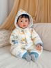 180g Thick Padded Hooded Baby Jumpsuit for Autumn/Winter - Warm Cotton Romper for Boys & Girls