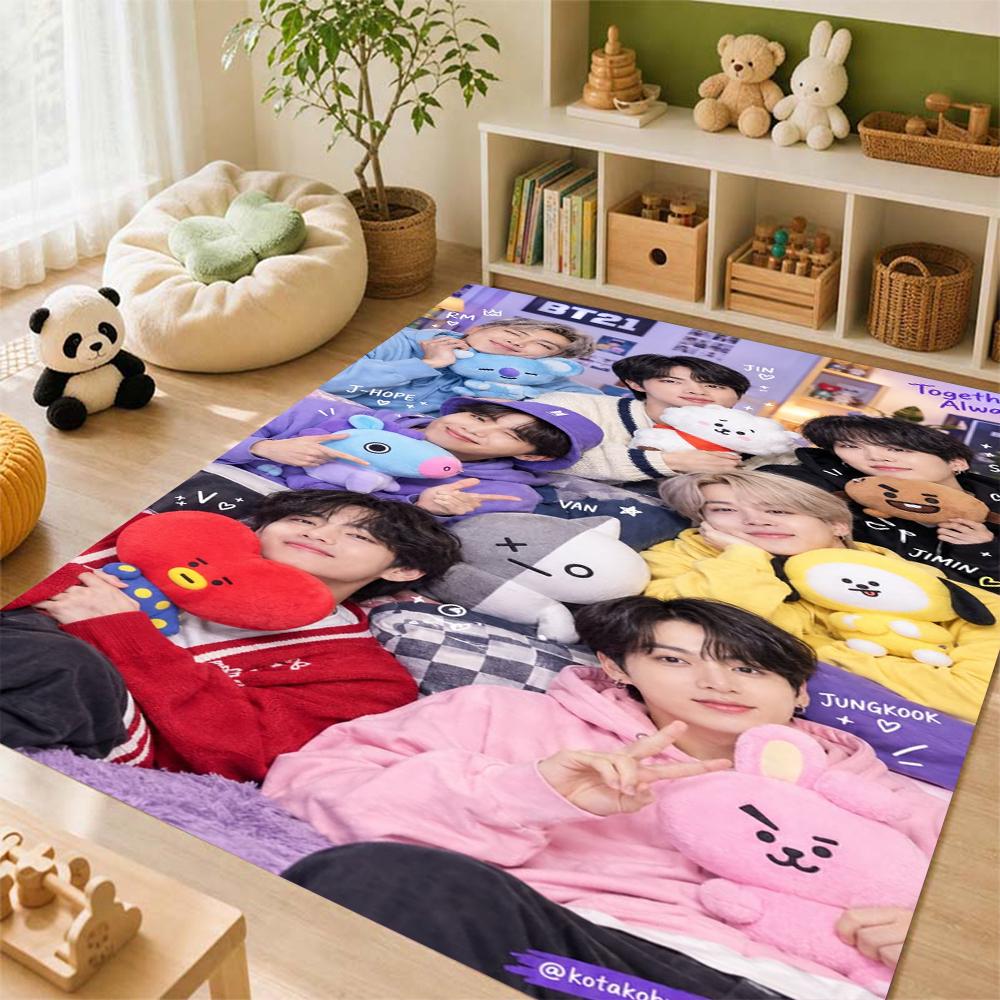 Seventeen Chibi Art Carpet Soft Rug Plush Rug Thick Rug Kitchen Floor Mat Hallway Runner Low Maintenance