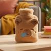 Heißwasserflasche Capybara Auslaufsicher Cartoon Polster Heißwasserflasche Mit Weichem Bezug für Beine Hände Schultern Nacken Rücken Reisen