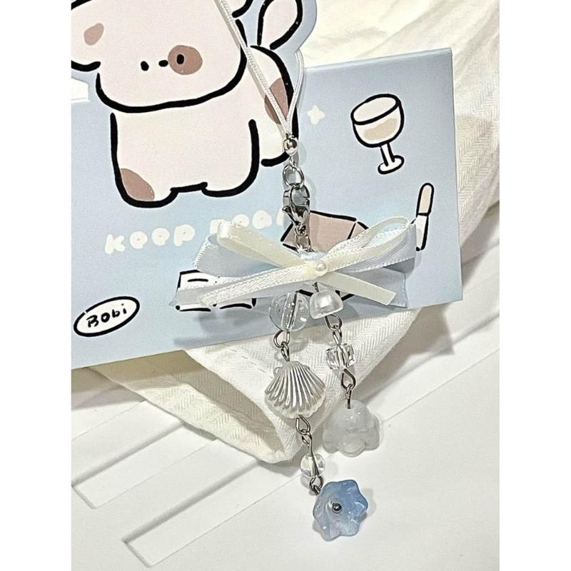 Keychain Lanyard String Star Heart Bowknot Phone Chain Lanyard Y2K Bowknot Charm