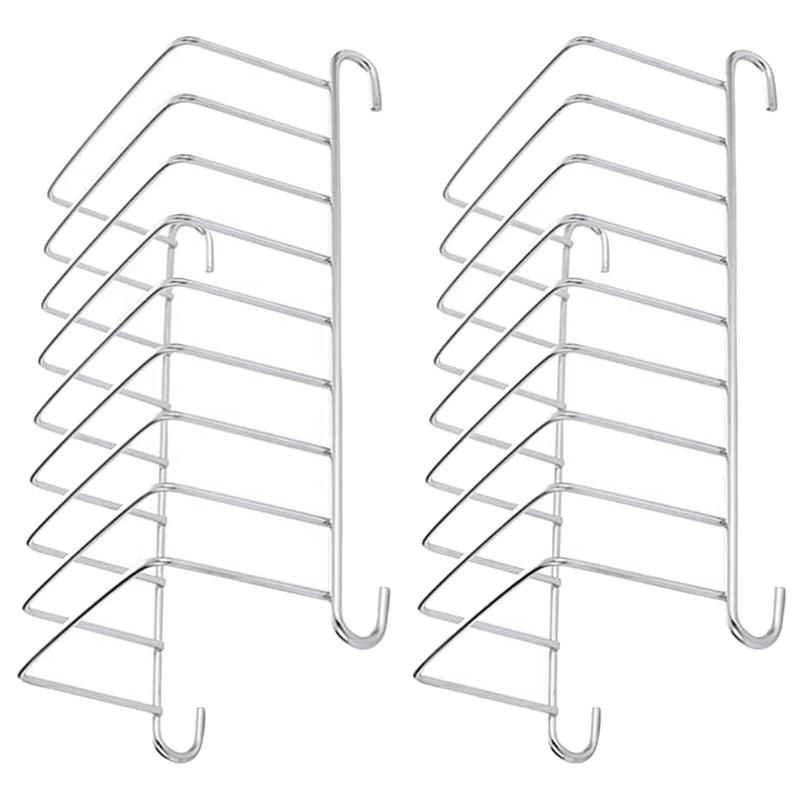 

ABWR-4 Pcs Toast Bread Rack Holder 8 Slice Holes Tool Cooling Grid Bread Rack Rectangle Air Fryer Accessories Organizer серебряный