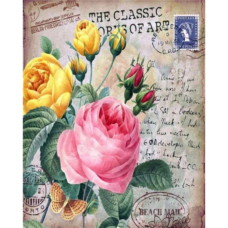 

DIY алмазная живопись цветок комплект алмазная живопись вышивка ремесло горный хрусталь мозаика подарок домашний декор ремесленный комплект Full Round 20x25CM