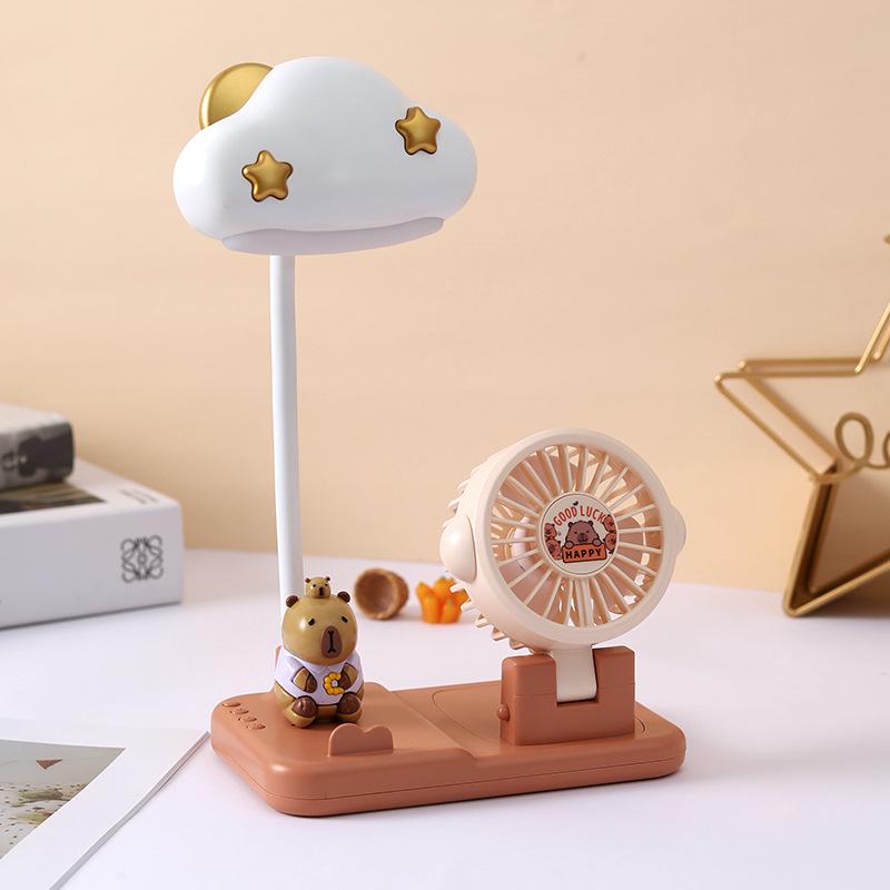 Rechargeable 2-in-1 Desk Lamp & Fan for Children's Bedroom