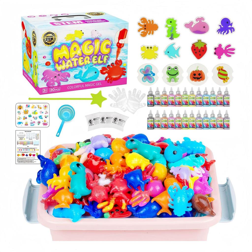 Cross Magic Water Gel Toy Set: Handmade DIY Watercolor Doodle with Magical Water Babies.