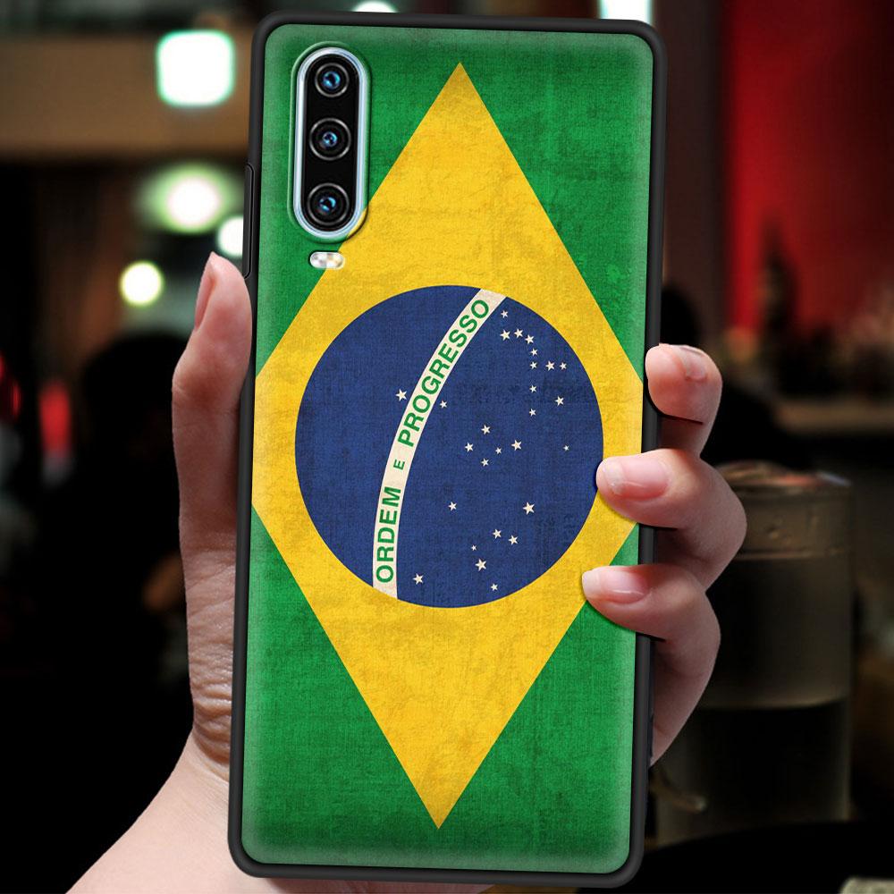 Brazil Brazilian Flag Football Phone Case For Huawei P30 Lite P50 Pro P20 P40 Lite E P Smart Z 2021 Y6 Y7 Y9 2019 Y6p Y9s Cover