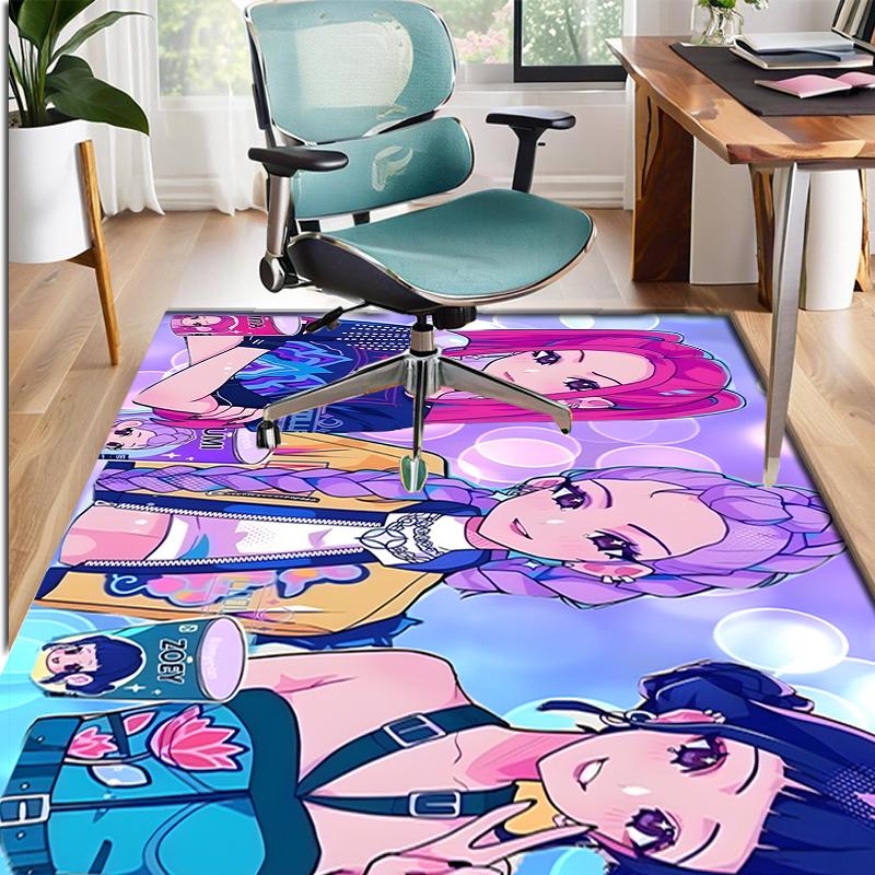 KPop Demon Hunters Pattern Rug, Indoor/Outdoor Mat, for Picnic, Gameroom, Bedroom, Office, Living Room, Home Decor Carpet, Birthday Gift