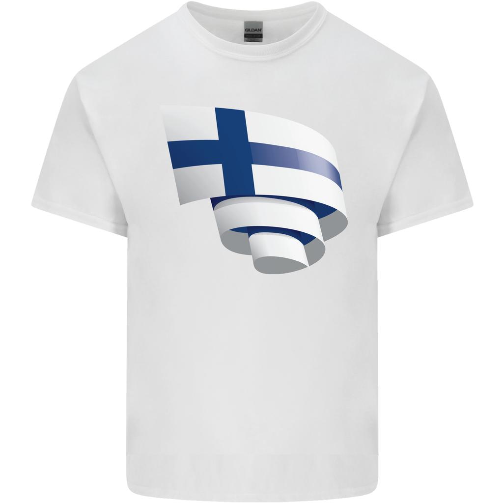 Curled Finland Flag Finnish Day Football Unisexs Light Cotton TShirt