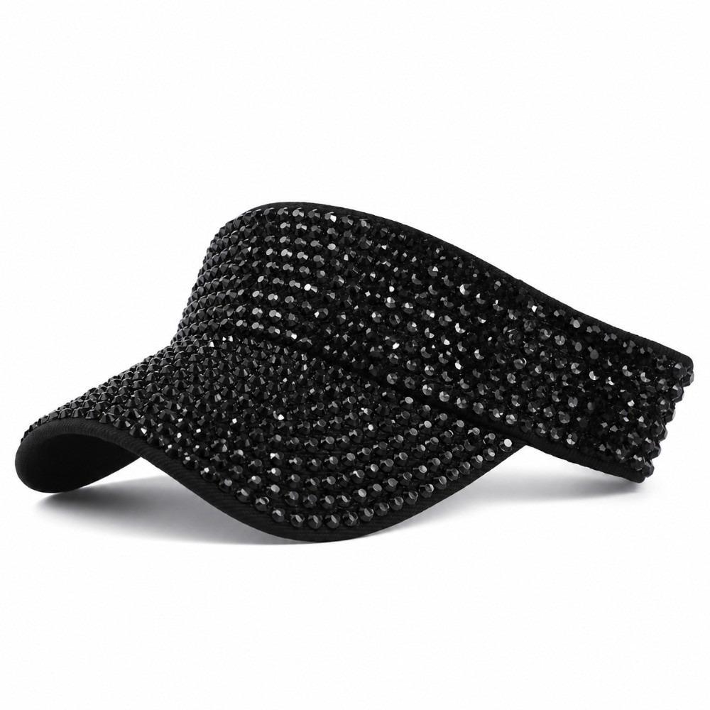 Rhinestone Decor Rhinestone Sun Visor Hat Shiny Top Hat Visor Bling Baseball Cap City Walking