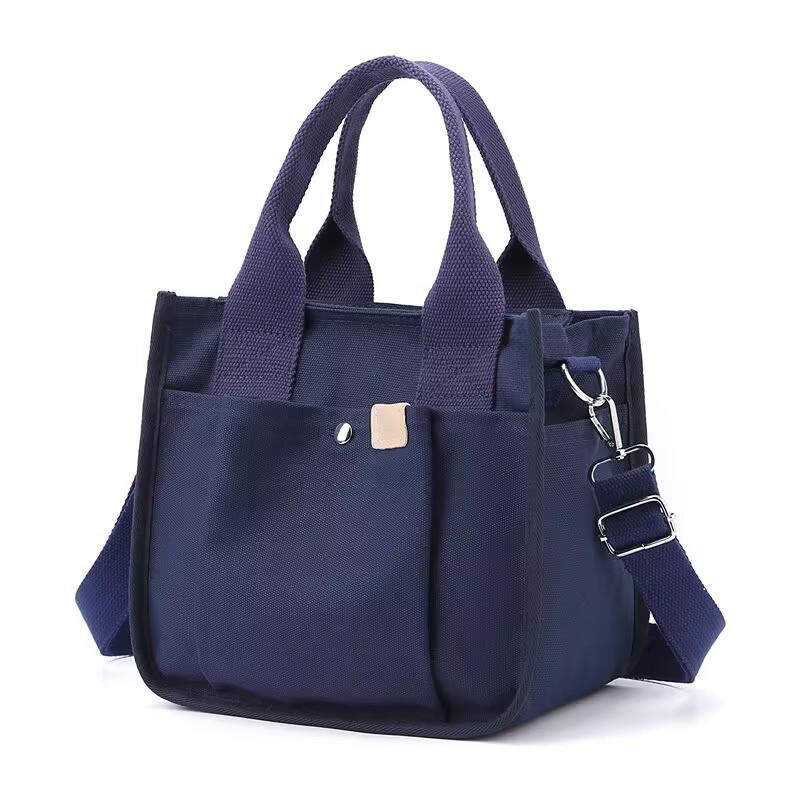 Damen Canvas Lunchtasche mit großer Kapazität und mehreren Fächern – Ideale Umhängetasche für Büro oder Mütter.