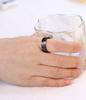 Fashion Crystal  Zircon Jewelry Two Color Plated Ring Classic 316L Stainless Steel Rings for Women Men