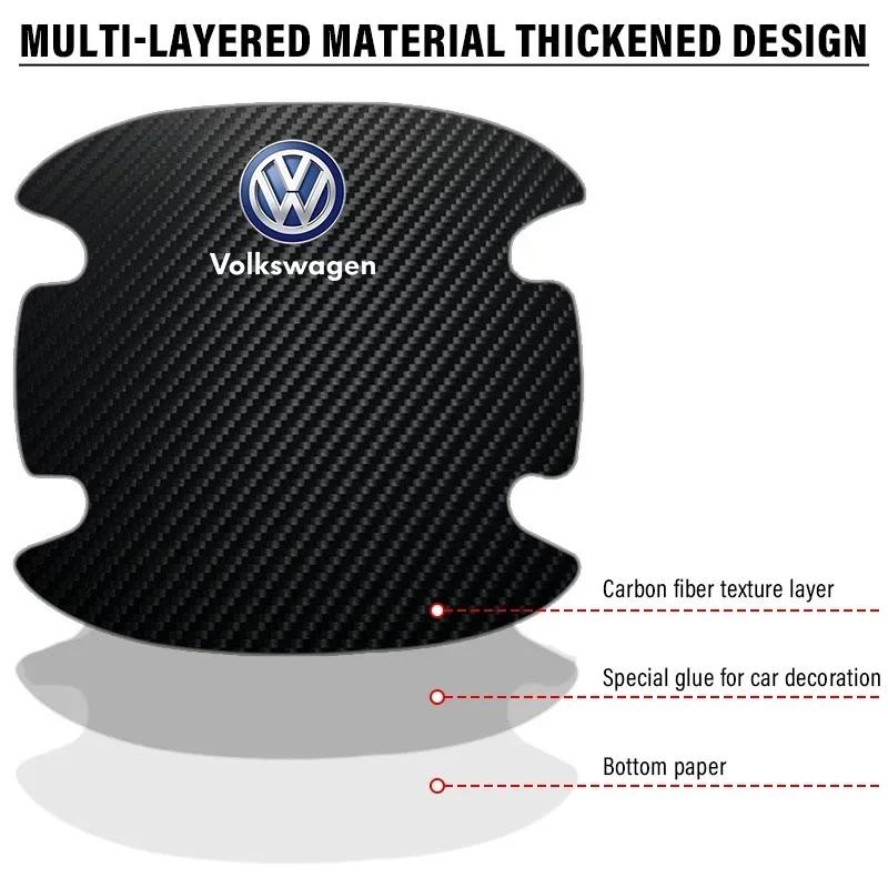 New New 4PCS Car Door Handle Protection Sticker Emblem Car Styling New Volkswagen Golf GTI Bora Passat Jetta Beetle Sciroc