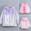 Girls Reversible Fleece Lined Hooded Jacket Big Kids Casual Windproof Outerwear