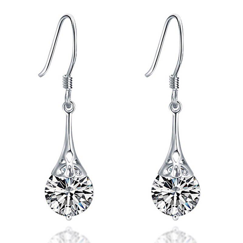 Lindon Jewelry Drop Earrings For Women With Round Shape Amethyst Zircon Earring For Wedding Party Gifts