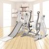 Kids Slide Swing Set, 4 In1 Baby Mini Playground, Freestanding Baby Playground with Non-Slip Ladder, Slide, Swing, Basketball Hoop Set