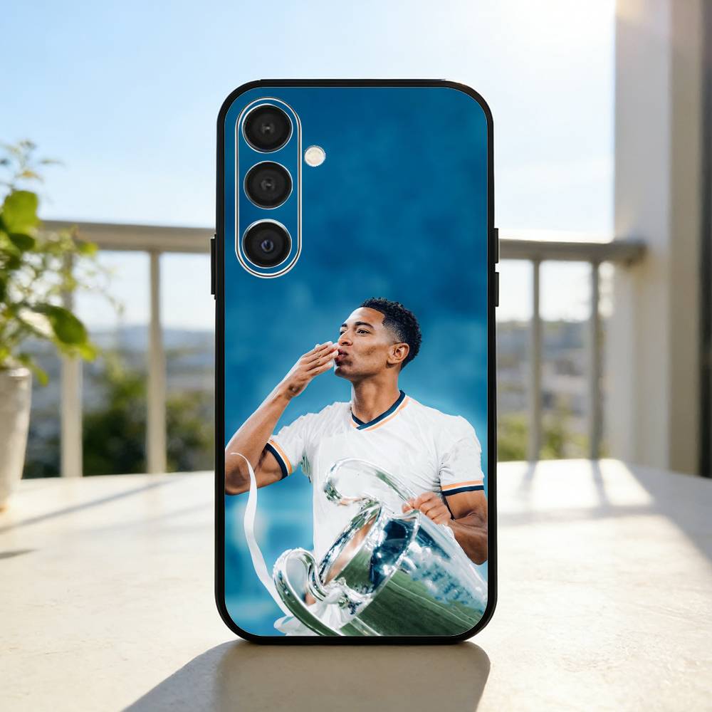 J-Jude Football B-Bellinghams Phone Case For Samsung A73,72,71,53,52,51,22,91,80, Soft Black Cover
