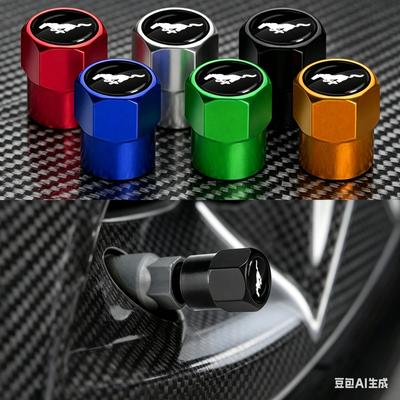 4PCS Car Styling Wheel Tire Valve Stem Cover Cap For Mustang Focus 2 3 4 Mondeo Fiesta Ecosport Kuga Fusion Ghia Shelby
