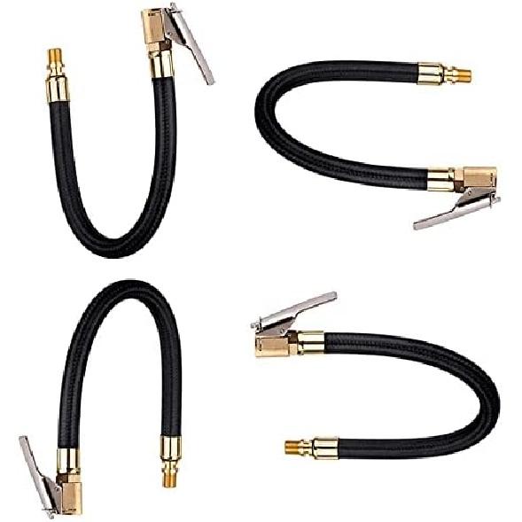 Tire Inflator Hose Extension Tube Tyre Pump Quick Inflation Chuck Adapter for Car Motorcycle Bike with Valve