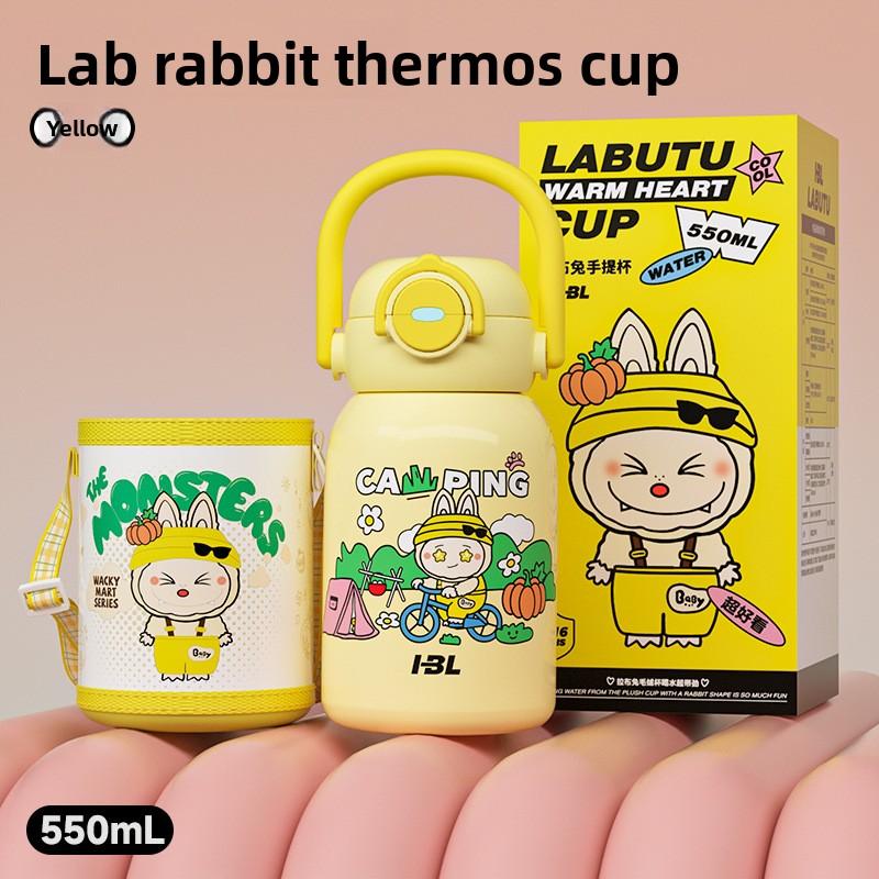 Söt tecknad barntermoskopp Stor kapacitet Högt värde Dubbel drickspipkopp Utomhus bärbar vattenkopp för pojkar och flickor
