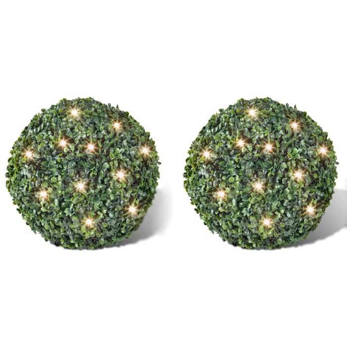 2 pièce de boule 35 cm avec guirlande lumineuse solaire 24 LED 270058