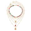 2/3/4pcs/set Cartoon Rice Beaded Chain Christmas Tree Cartoon Pendant Choker  Decoration