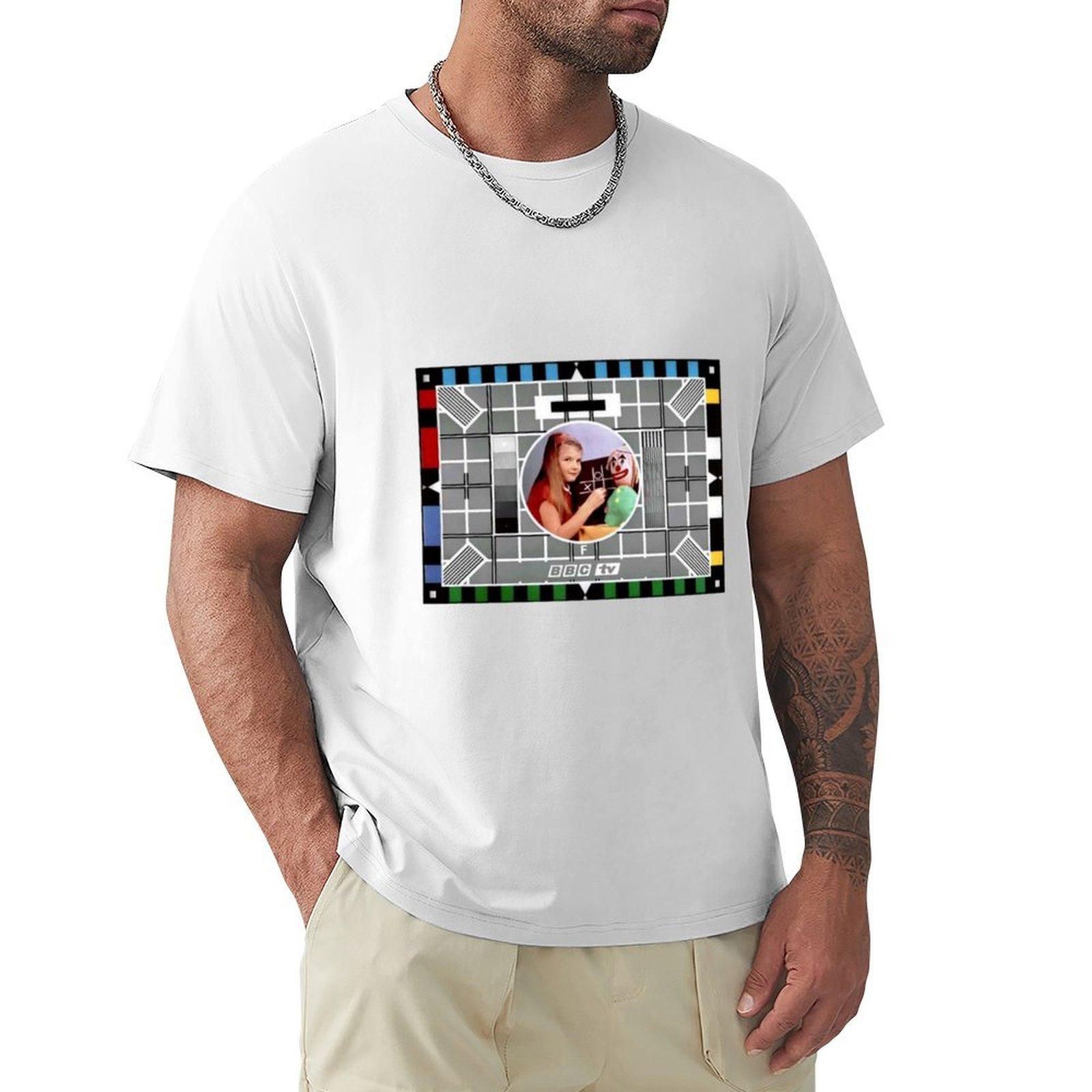 Classic BBC test card TShirt Man tshirt summer 2025 Personalized tshirt boys whites men t shirt S