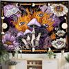 Purple mushroom landscape Digital printing polyester wall hanging tapestry decorative Living bedrooms Office background gift