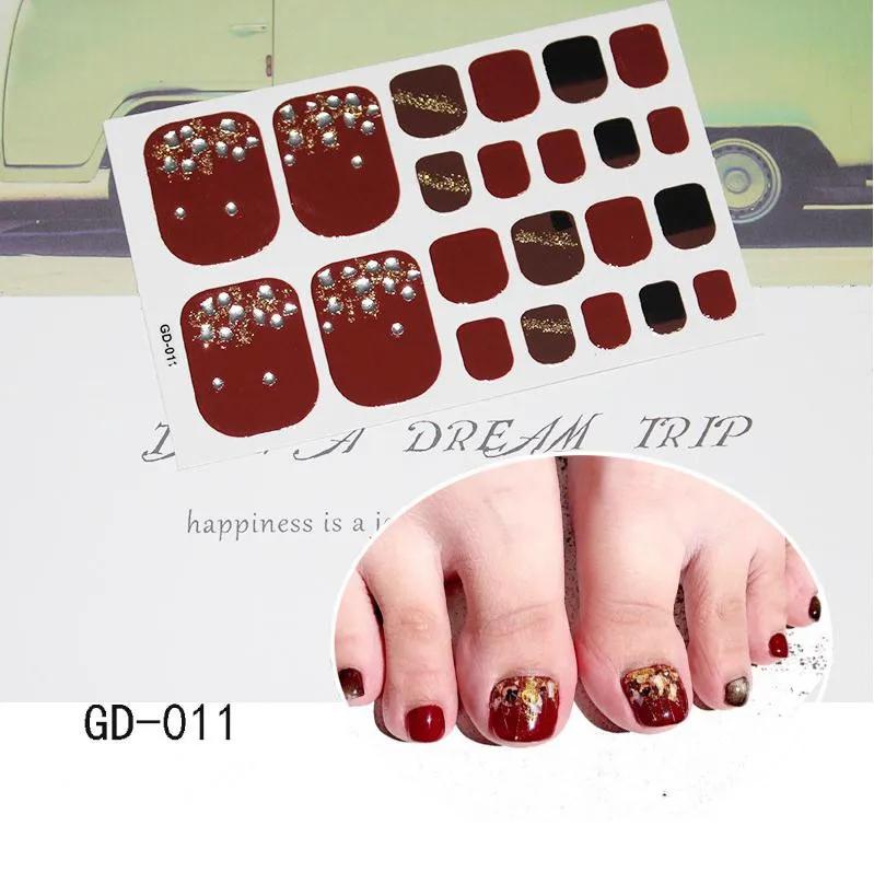 22 Tips Summer Hot Stamping Laser New Manicure Sticker Foot Nail Sticker