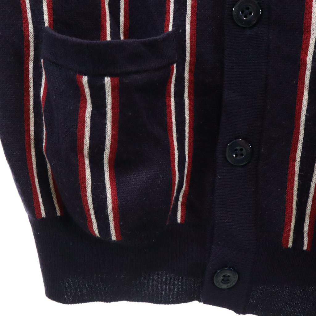 Fred Perry Stripe Long Sleeve V Neck Cardigan S Navy System Men's Used