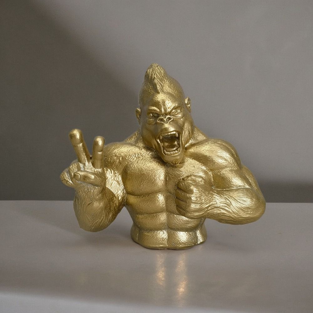 Resin Simulation Orangutan Statue Handicraft Miniatures Figurine Monkey Toy Sculpture Tea Table