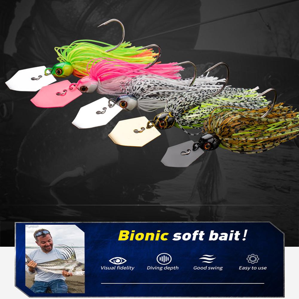 Soft Chatter Bait Spinner Bait Wobbler Weedless Fishing Lure  For Bass Pike Walleye Fish