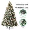 Eco-friendly Flame-retardant Christmas Tree with Red Berries and White Greenery