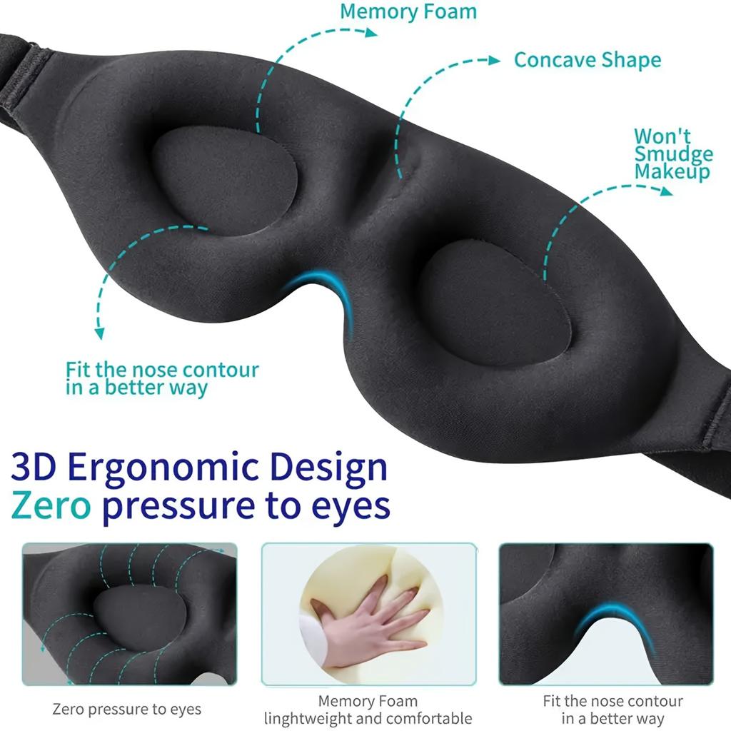 Augenmaske zum Schlafen, 3D-konturierte Tasse, Augenbinde, konkav geformte Nachtschlafmaske, blockiert Licht, für Damen und Herren