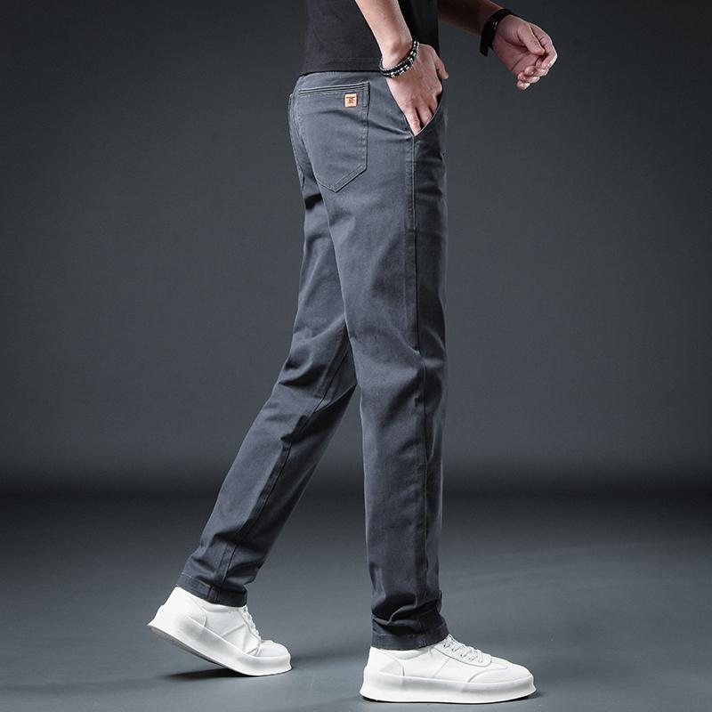 

Мужские брюки из чистого хлопка прямого кроя свободного покроя в стиле кэжуал на весну/осень 2025 29