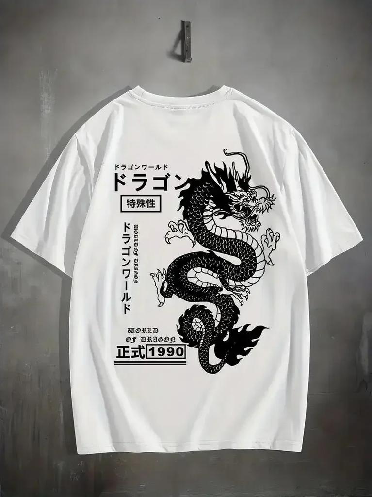 2026 New Hot Selling China Totem Dragon Print Unisexs Tshirt Summer Outdoor Sports Oversized Tees Unisex Womens TShirt Tops