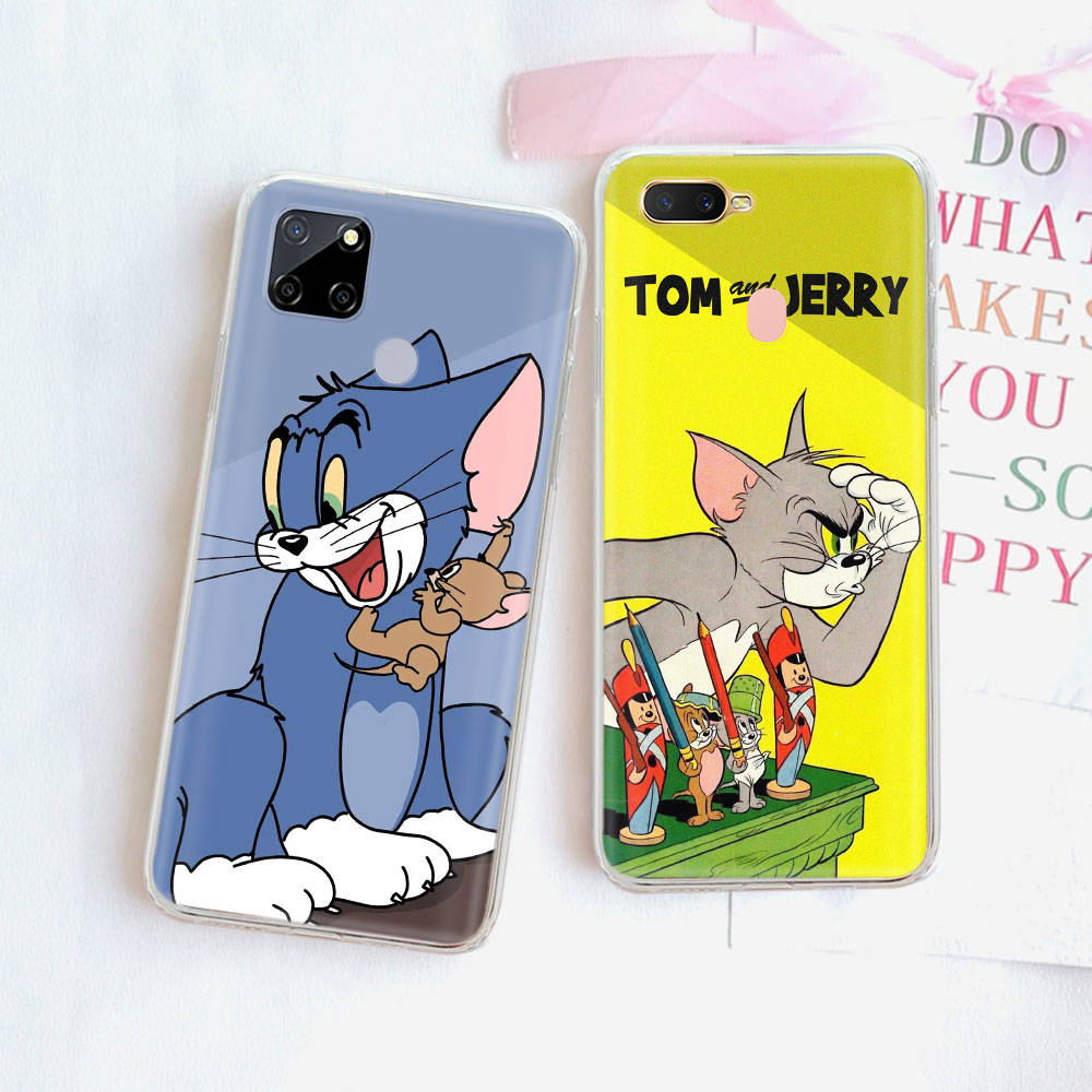 Transparent Case for Samsung A04 A14 A23 A34 A54 M23 M33 M52 M53 Realme Narzo 50 50I 50a Prime C35 C55 C30S 10 9 Pro T-92 Tom Jerry Cat