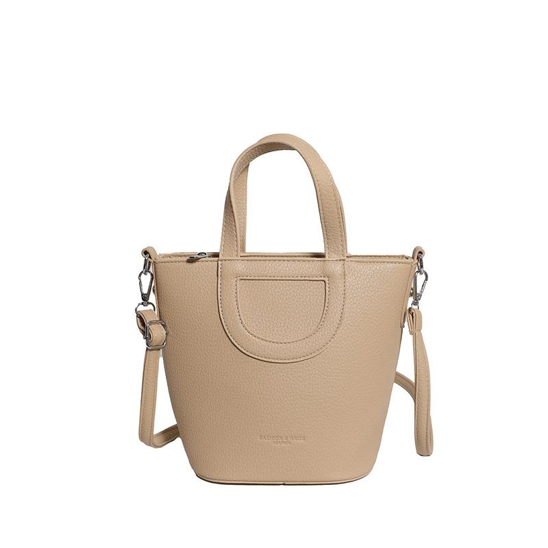 Large Capacity Senior Sense of Modeling Soft and Durable Fashion Exquisite Novel Light Luxury Commuting Slanting Cross Shoulder Handheld Bucket Bag