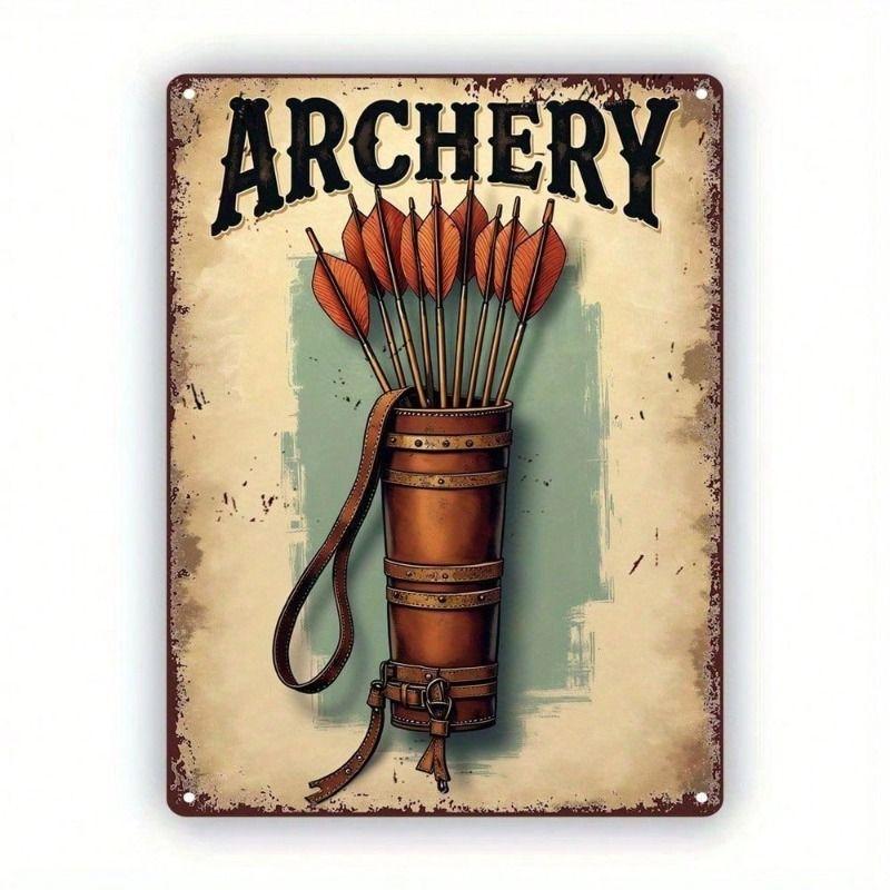 

Tin Sign Wall Art Enokida Antique Bow Arrow 8x12 Inch Vintage Bar Decoration Metal Poster