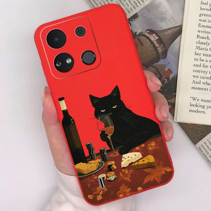 For Itel A04 A05s A16 A18 A23 A25 A26 A17 A33 A56 Phone Case Pretty Bow Pattern Fashion Shell Matte Silicone Anti Drop Protective Covers For Itel Capa