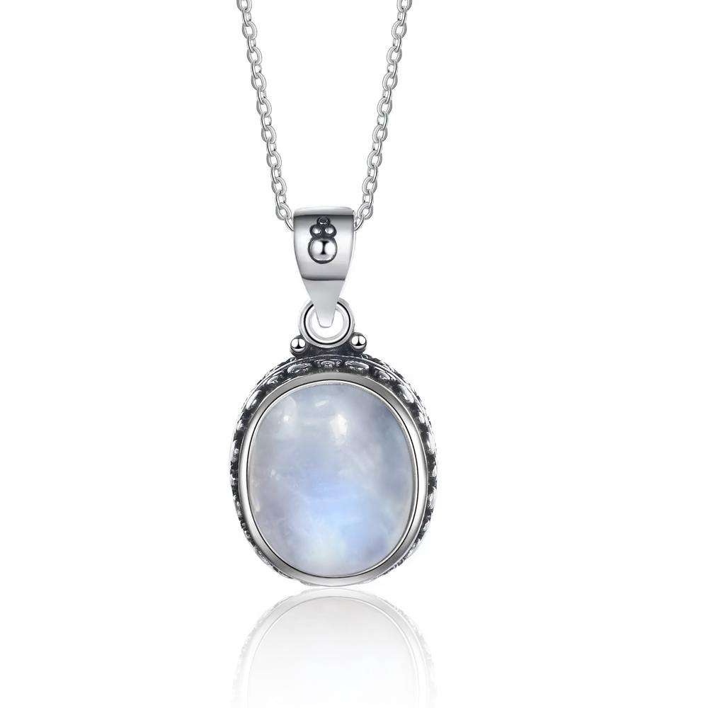 Vintage 925 Silver Natural Labradorite Earrings with Blue Light 10*12mm Big Stone Hoop Earrings Fine Jewelry for Women