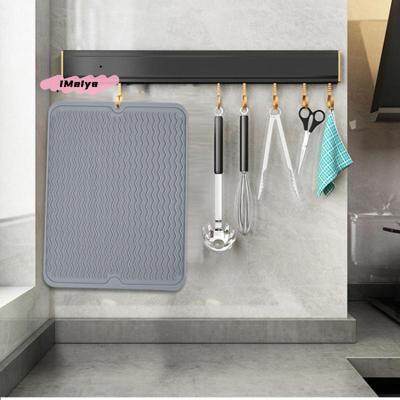 1Pc Large Silicone Dish Drying Mat 40x30cm - Counter Top Mat Sink Mat Dish Draining Mat Kitchen Trivet