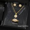 6Pcs Fashion Luxury Women Watch Necklace Earrings Ring Set For Women Rhinestone Wristwatch Bracelet Set Valentine's Day Gift